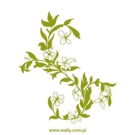 Floral sticker 1425 in soft green shades, perfect for decorating a wall in a modern interior.