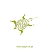 Stylish Indian sticker 1510 featuring a green turtle in geometric patterns, perfect for decoration.