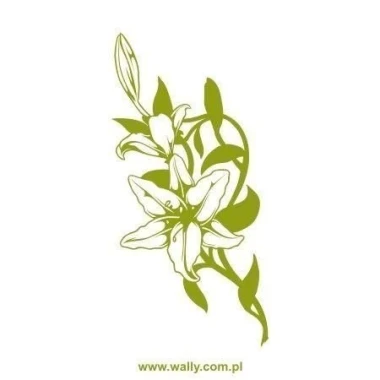 Elegant floral sticker 1439 in shades of green, perfect for decorating a modern interior.