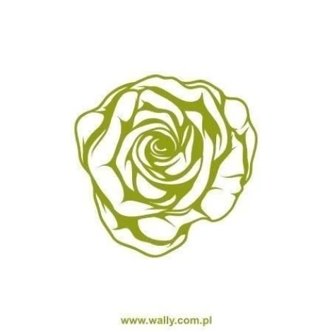 Elegant rose sticker in shades of green, perfect for decorating a modern minimalist interior.