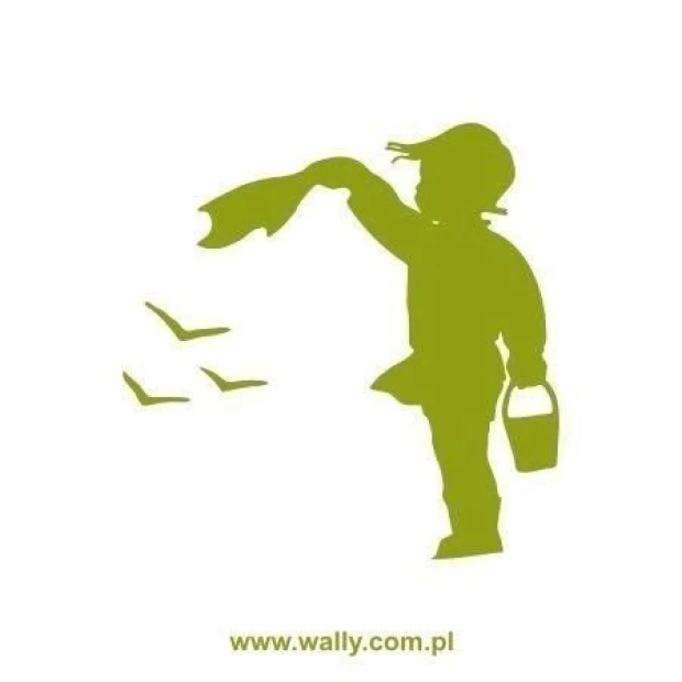 Stylish boy sticker with a bucket, perfect for a child\'s room, adds a cheerful atmosphere.