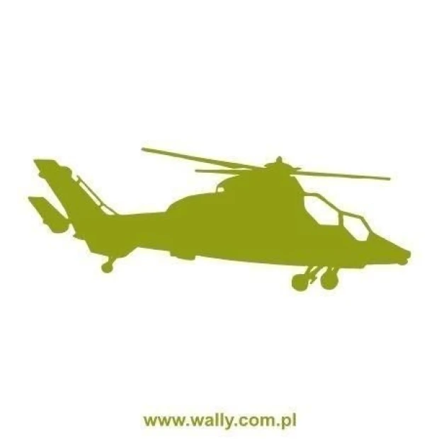 Stylish helicopter sticker in vibrant green, perfect for a little pilot\'s room.