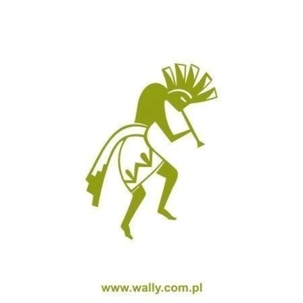 Stylish Indian sticker 1525 in shades of green, perfect for modern interiors or a child\'s room.
