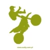 Dynamic motocross sticker 1543 in vibrant green, perfect for a modern youth room.