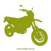 Stylish motorcycle sticker 1619 in olive color, perfect for a modern youth room.