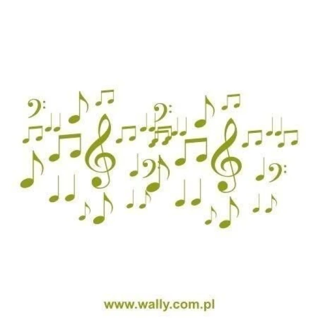 Charming green music note sticker, perfect for a creative music space or bedroom.