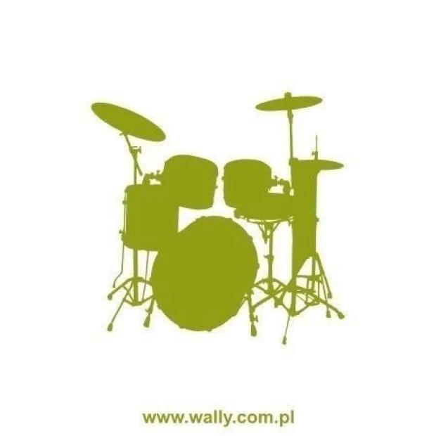 Stylish drum sticker in an energetic shade of green, perfect for a modern youth room.