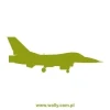 Stylish airplane sticker in vibrant green, perfect for a modern children\'s room.