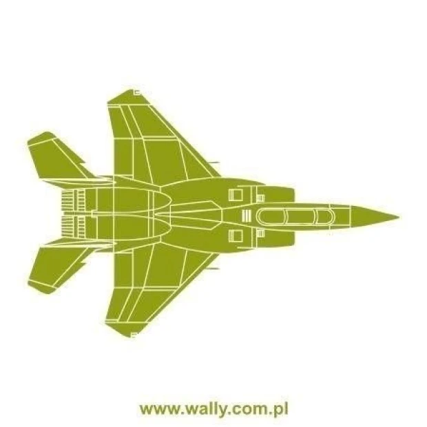 Stylish green airplane sticker, perfect for a young pilot\'s room.