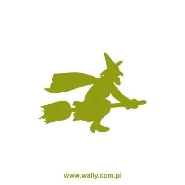 Stylish green witch sticker, perfect for decorating a child\'s room or adding a creative touch.