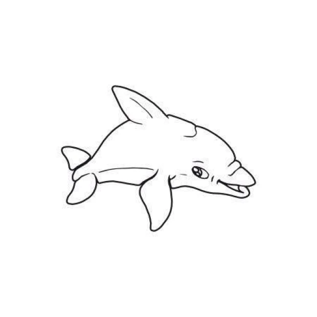 Stylish dolphin sticker with a minimalist design, perfect for a child\'s room or nautical theme.