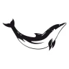Stylish dolphin sticker 1685 in a minimalist black design, perfect for a child\'s room or nursery.