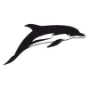 Stylish black dolphin sticker, perfect for a modern children\'s room.