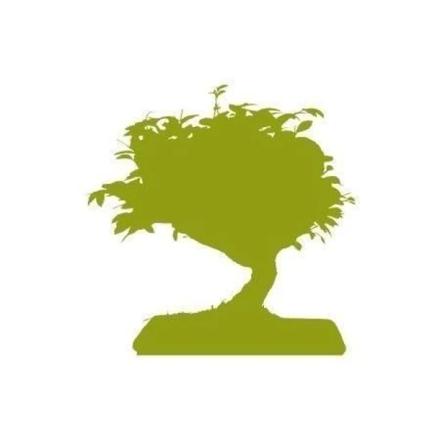 Elegant bonsai tree sticker in vibrant green, perfect for modern interiors.