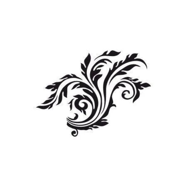 Elegant floral sticker 1682 in baroque style, perfect for refreshing a modern living room.