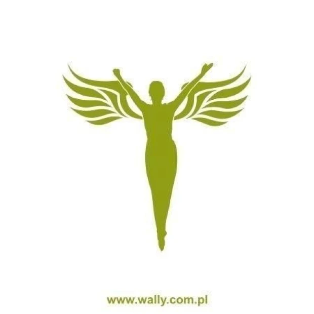 Elegant sticker featuring a woman-angel with delicate wings, perfect for modern decor.