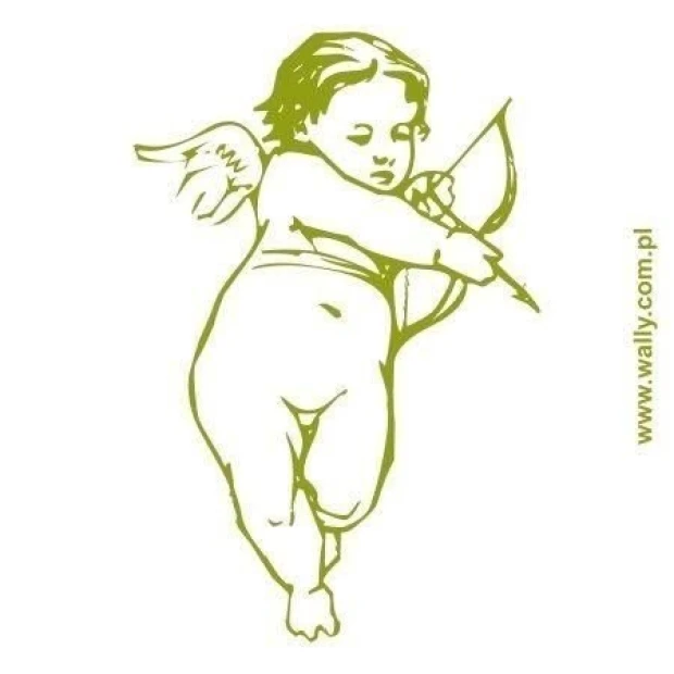 Charming cupid in soft green, perfect for a romantic space or a child\'s room.