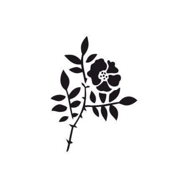 Elegant floral sticker 1688, perfect for minimalist interiors, adding a touch of subtle charm.