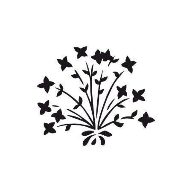 Elegant floral sticker 1687 in a minimalist style, perfect for modern interiors, adding a touch of charm.