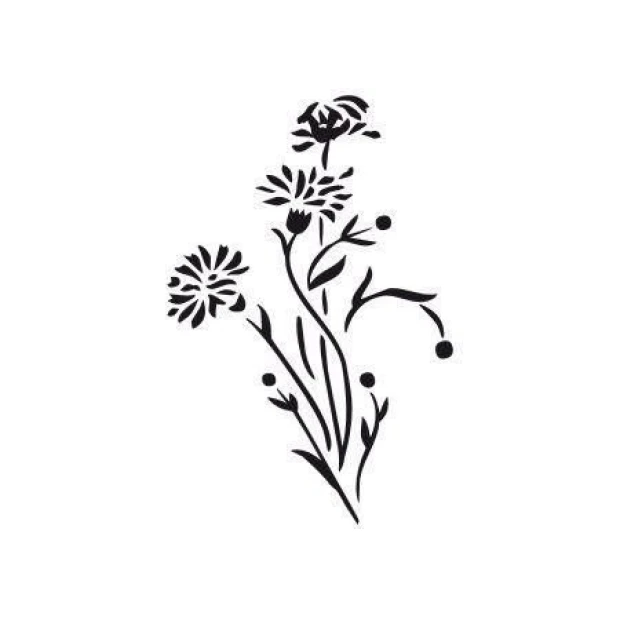 Stylish sticker featuring delicate flowers, perfect for decorating modern interior spaces.