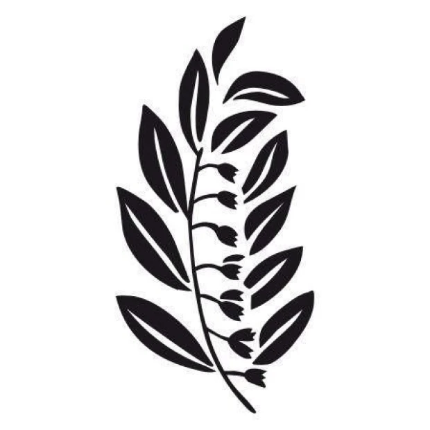 Stylish leaf sticker 1692 in a minimalist black design, perfect for modern interiors.