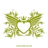 Stylish heart sticker 1656 in a soft green shade, perfect for decorating a wall in a romantic setting.