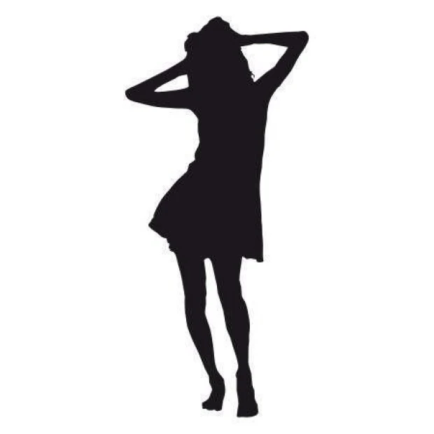 Stylish sticker of a dancing woman, perfect for a modern living room, adding energy and character.