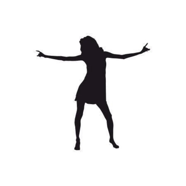 Minimalist dancing woman sticker, perfect for a modern living room or creative space.