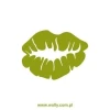 Stylish green lips sticker, perfect for modern interiors or cozy spaces.