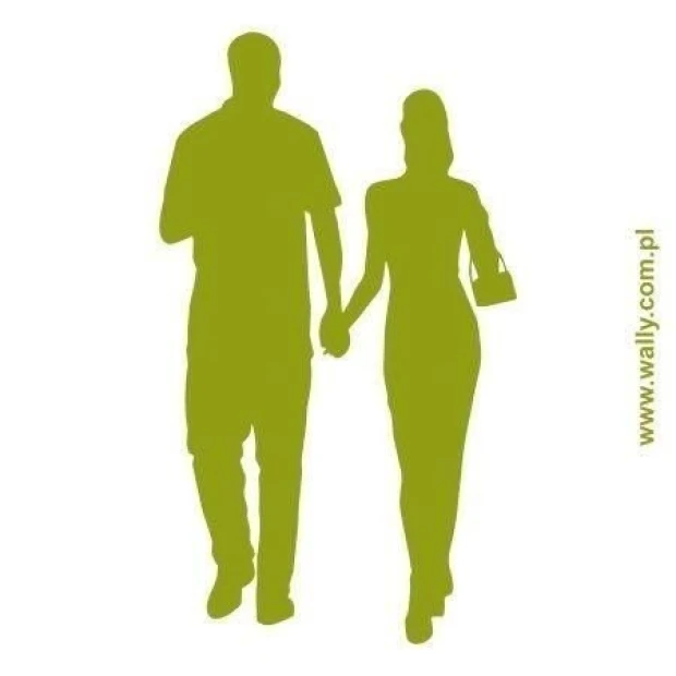 A loving couple holding hands, perfect sticker for romantic home decor.