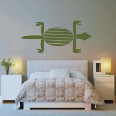 Stylish African sticker 1484 in a modern bedroom, adding unique character and an ethnic touch.
