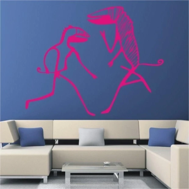 Dynamic African sticker 1489 in a modern living room, adding a unique character to the interior.