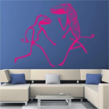 Dynamic African sticker 1489 in a modern living room, adding a unique character to the interior.