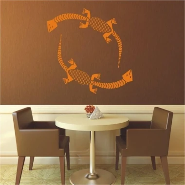 Stylish African 1492 sticker in shades of orange, perfect for a modern dining room, creates a unique atmosphere.