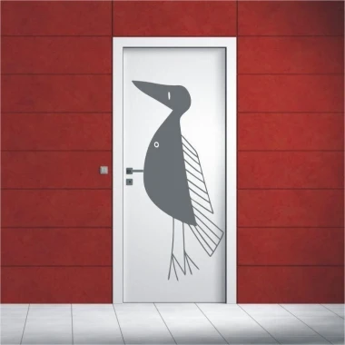 Stylish African sticker 1497 in a modern interior, perfect for enlivening minimalist doors.