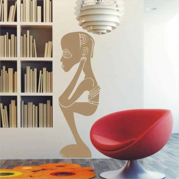 Stylish African sticker 1498 in a modern living room, adding character and artistic expression.