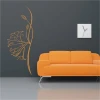Stylish sticker with delicate flowers in warm tones, perfect for a modern living room with a sofa.