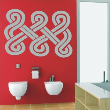 Stylish African sticker 1500 in a modern bathroom, adding character with vibrant red accents.