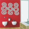 Stylish African sticker 1500 in a modern bathroom, adding character with vibrant red accents.