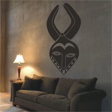African painting template 1488 in an industrial living room, adding a distinctive accent to modern decor.