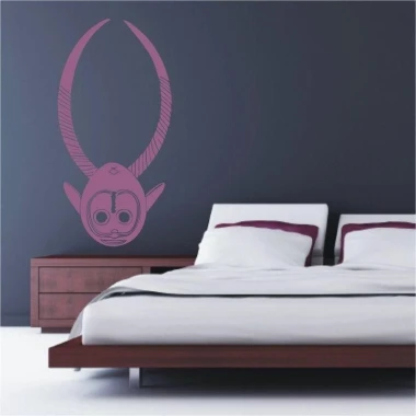 African painting template 1490 in a stylish bedroom, adding an exotic touch and uniqueness.