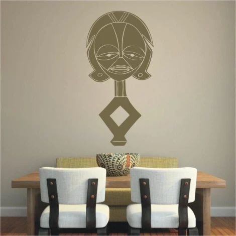 African painting template 1491 in a modern dining room, adding character and an exotic touch.