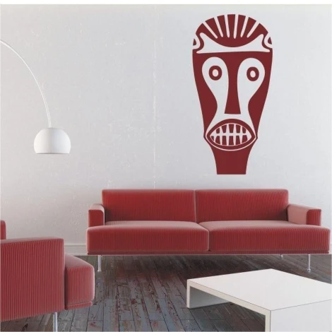 African painting template 1493 in a modern living room, adding bold character to a cozy space.