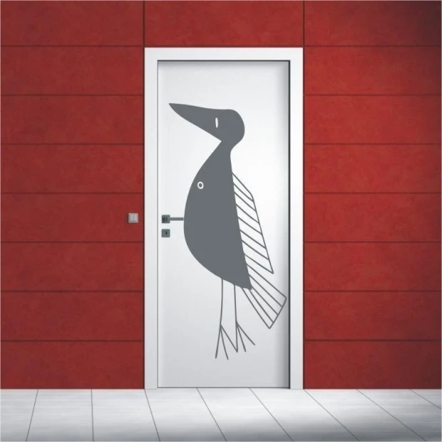 African painting template 1497 with a bird graphic motif, perfect for warm modern interiors.