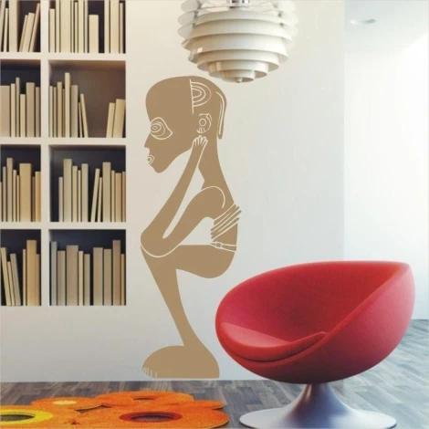 African painting template 1498 in a modern living room, adding unique character and artistic flair.