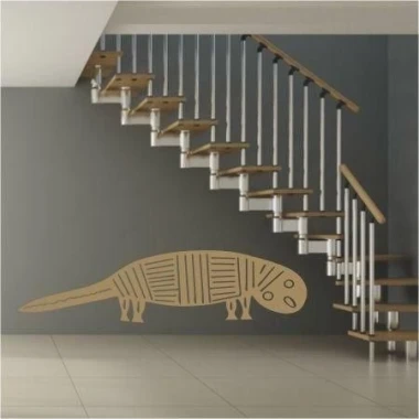 Stylish Indian sticker 1504 in a minimalist interior, perfect for decorating the wall by the stairs.