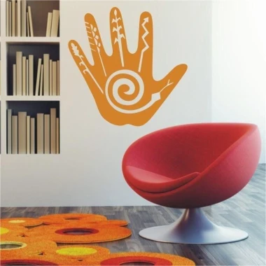 Indian sticker 1508 in vibrant orange, perfectly suited for modern decor.
