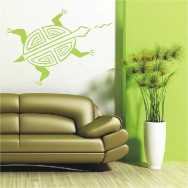 Stylish Indian sticker 1510 in an energetic green shade, perfect for a modern living room.