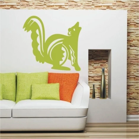Indian sticker 1512 in an energetic green shade, perfect for a modern living room, adding a vibrant touch.