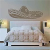 Indian sticker 1514 in a stylish bedroom, adding a warm, ethnic touch above the bed.